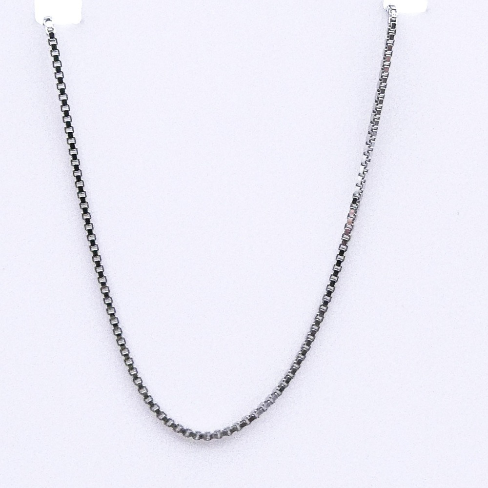 Italy Box Chain Necklace 18" Stackable Deadstock Sterling Silver 925